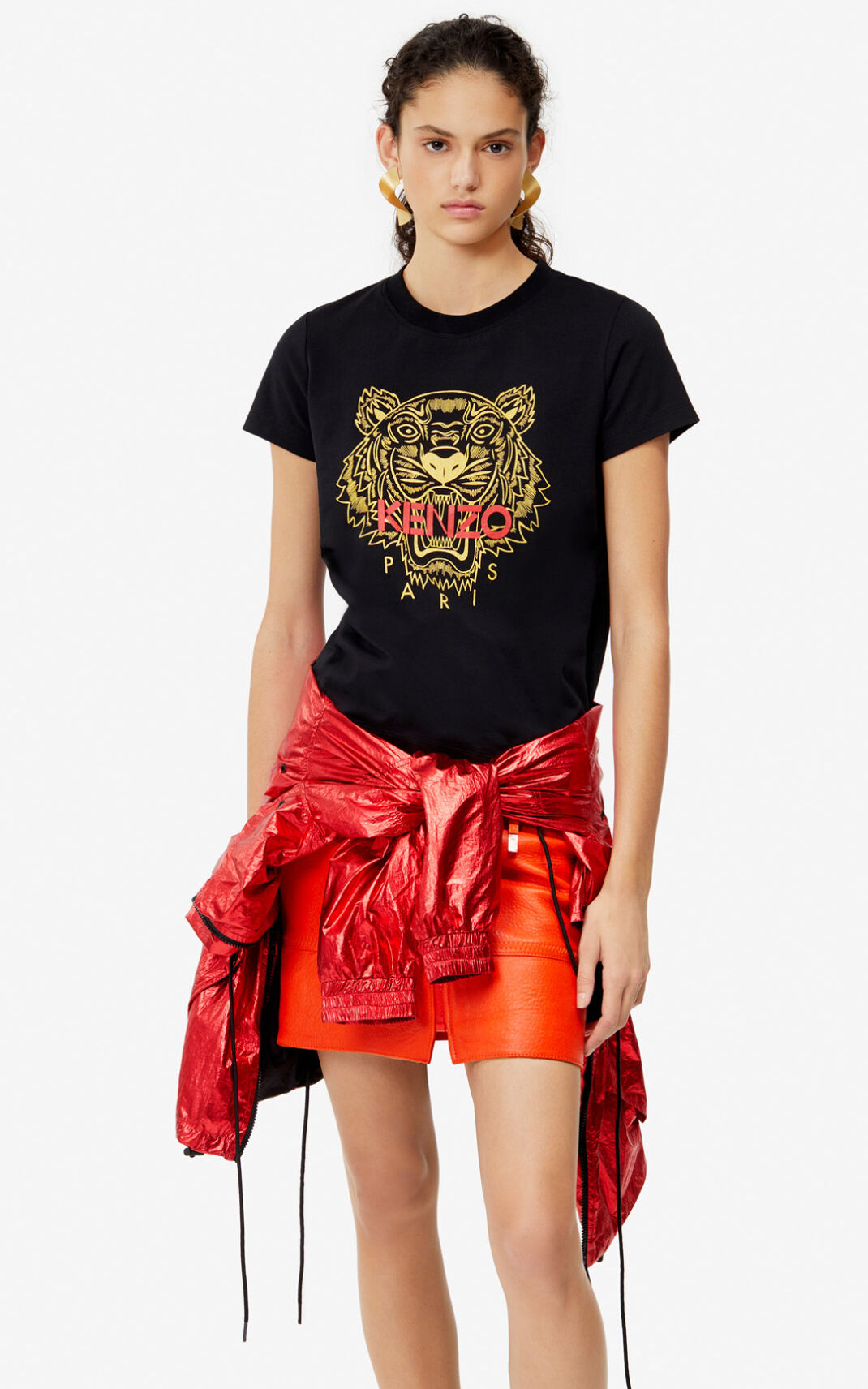 Kenzo Tiger T Shirt Black For Womens 8914TQNWD